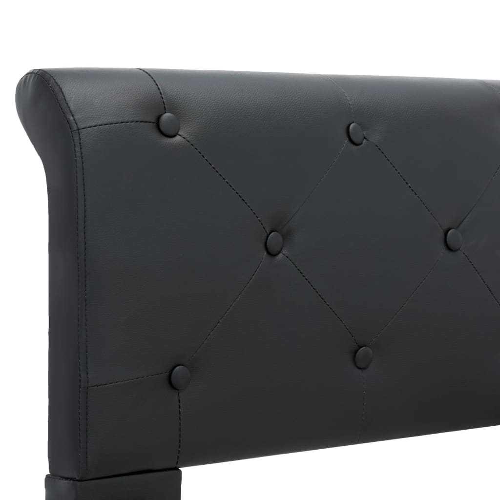 Bed Frame Black Faux Leather 160 * 200 cm