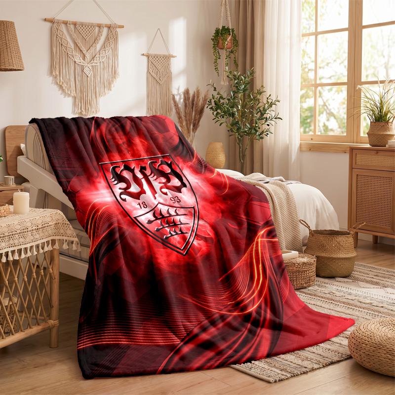 VfB Stuttgart Fußball Druck Flanelldecke Weich Warm Sofa Bett Überwurfdecke Für Zuhause Büro Schlafzimmer