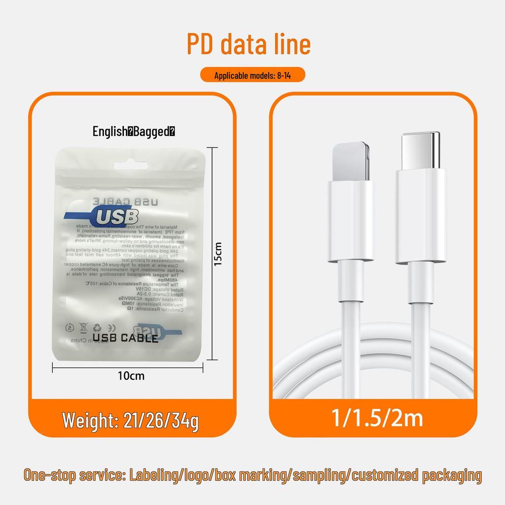 Apple-Compatible USB-C Fast Charging Cable for iPhone 8-16