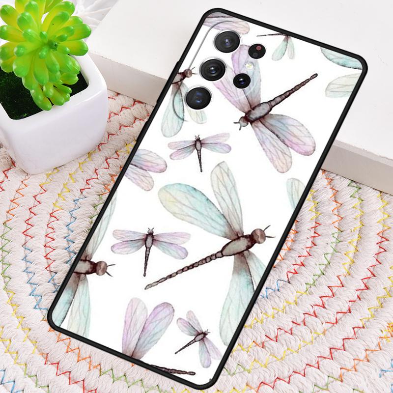 Luxury Dragonfly Silicone Phone Case For Samsung Galaxy note 10 pro S26 S25 S24 S23 S22 S21 Plus S25Ultra Capa Cover