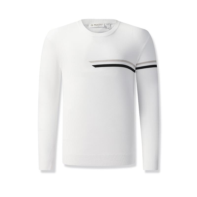 

Fila Серия Гольф Повседневный Спорт Простой Чистый Мягкий Удобный Пуловер с Длинным Рукавом Вязаный Свитер Мужской свитер Нефритово-Белый A11M545407FWT M