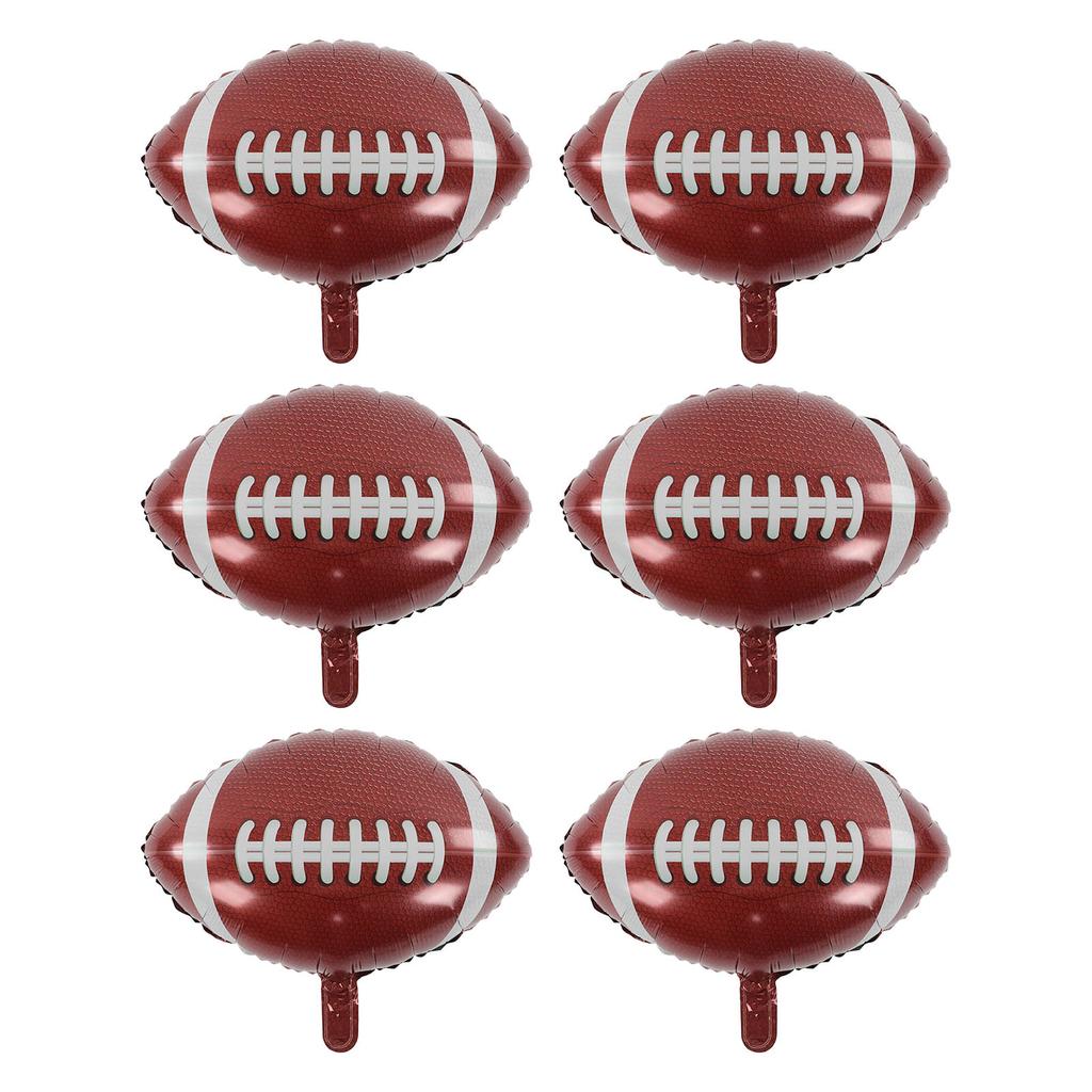 6Pcs Football Balloons Aluminum Foil Football Style Safe Nontoxic Reusable Large Size Widely Used