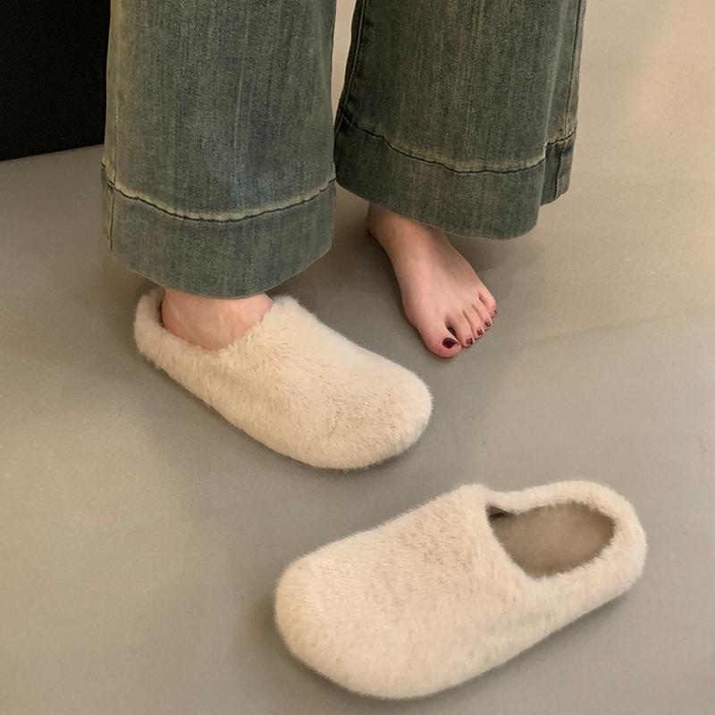 Mode Winter Damen Warme Cartoon Hauspantoffeln Prägnante Schuhe mit runder Zehenpartie Damen Komfort Schlafzimmer Ballerinas Pantoletten