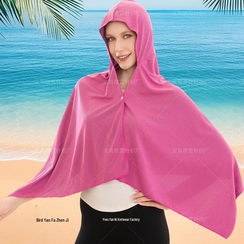 Summer Quick-Dry Hooded Beach Cape: Stylish, Lightweight Sun Protection