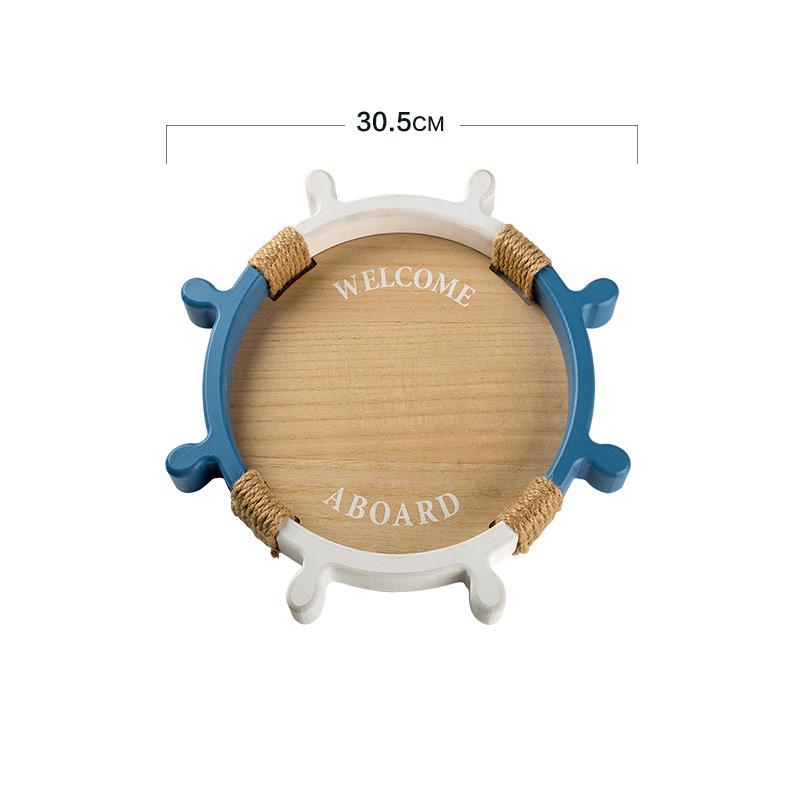 

Средиземноморские подносы для хранения Деревянный поднос-штурвал Хранение для домашнего декора в океанском стиле Инс Минималистичный дом Фрукты Чайные чашки Тарелки