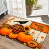 1pc Flannel Pumpkin Sunflower Crow Autumn Door Mat, Soft Non-Slip Carpet, Machine Washable And Fade-Resistant, Suitable for Living Room Bedroom Kitche