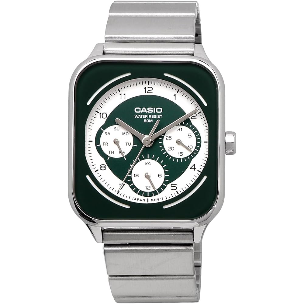 [CASIO Standard Round Rectangle 24 Hour Display Multifunction Analog Men's Watch MTP-M307D-3BV Gr...