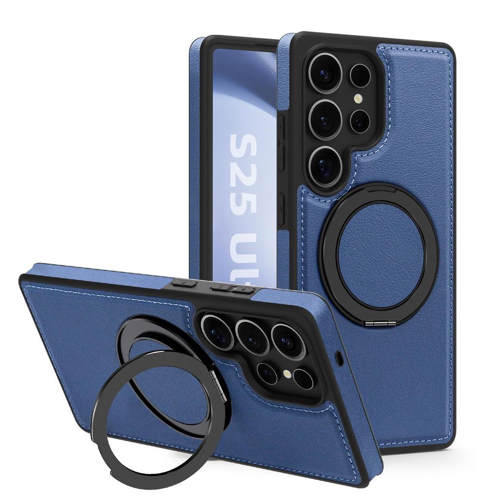 Samsung S25 Ultra Drehständer Leder Magnetische Hülle