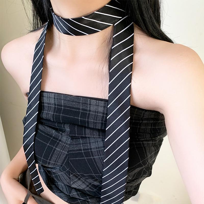 Long Waistband Korean Style Striped Waist Belts Waistband for Women Cute Dog Fashion Jeans Belt Uniform Shirt Suit Neck Ties