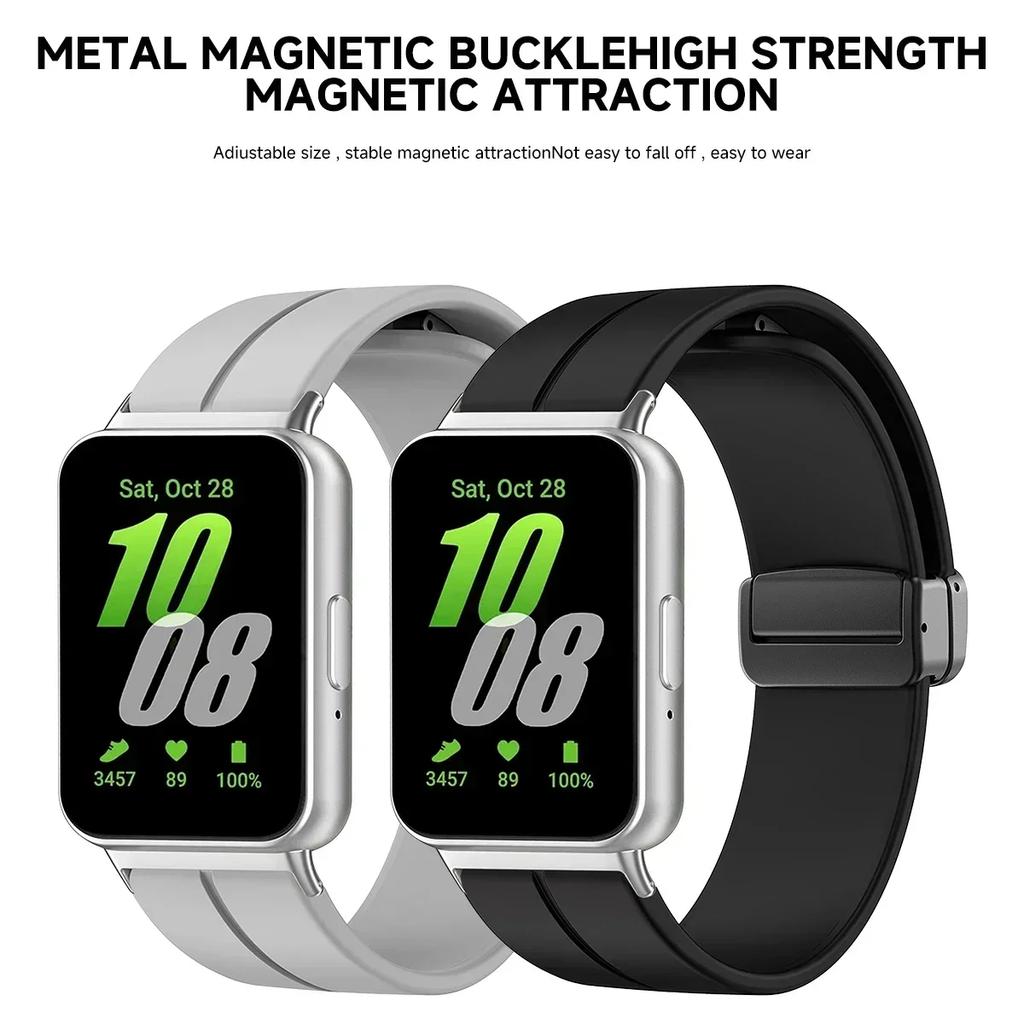 Cinturino in Silicone per Samsung Galaxy Fit3 Cinturino per Orologio Fibbia Magnetica Braccialetto Sostituzione Correa
