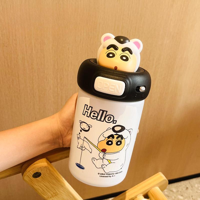 Crayon Small New Thermos Cup Male and Female Students New High Appearance Level Student Water Cup Pot Stainless Steel Children's Straw Cup