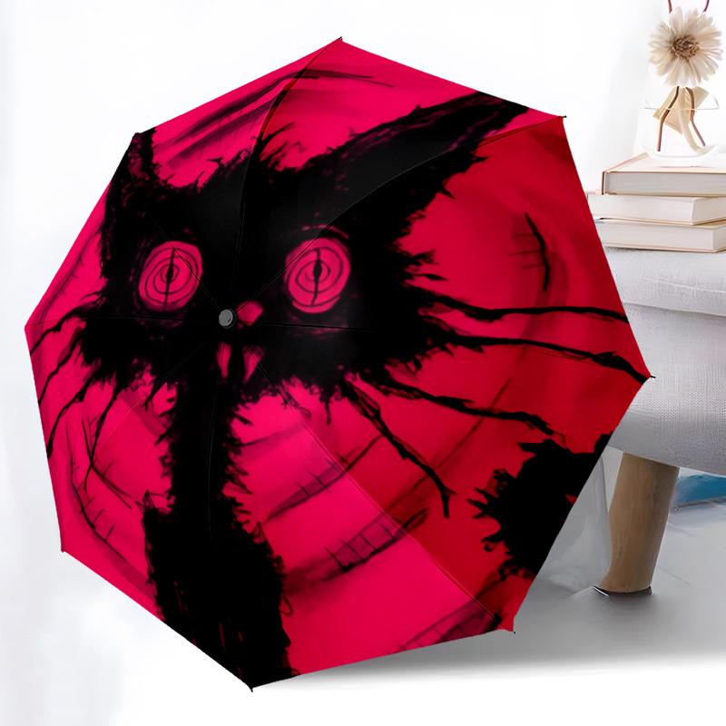 1pc Cat Night Automatic Folding Umbrella, Sturdy And Durable Automatic Folding Umbrella with 8 Ribs, Convenient for Outdoor Use024