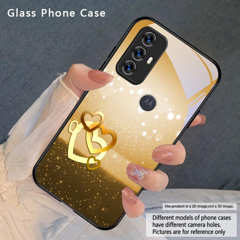 

Warm and romantic love For Motorola Moto Edge 20 Lite 30 Pro 40 Neo 50 Ultra G14 G22 G24 Power 34 G35 X30 Pro Glass Phone Case Motorola Edge 20 Pro