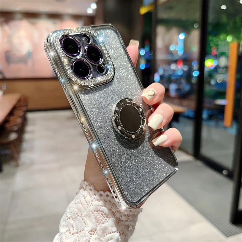Goddess Rhinestone Glitter Case with Magnetic Ring for iPhone 13/14 Pro Max