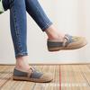 Spring and Autumn middle-aged mother shoes non-slip and lightweight old Beijing cloth shoes linen one-pedal flat-soled embroidered single shoes