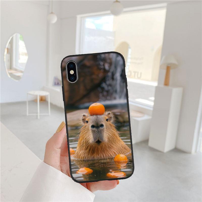 CJ24 Cartoon Capybara Cute Soft Shell Phone Case for Redmi Note 8 9 Pro Max 9S 9T 9C NFC 8T 8A 10A A4