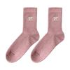 Bow Socks for Women, Autumn Style Cotton Socks, Retro Mid-calf Socks, Solid Color Women's Socks, Mid-calf Pile Socks