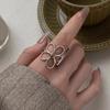 Opening Finger Rings Adjustable Finger Rings Hollow Flower Open Rings Finger Jewelry Copper Texture for Fashion Lover