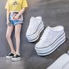 Mode Casual skor Tofflor Dam Kanvas skor Mode Andningsbar Plattforms Kilklack Dam Toffel Sneakers Mules Sandaler Slide