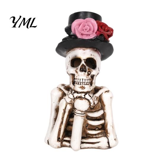 Compact Showcase Decorations Halloween Decoration, Resin Skull Ghost Mouth Gnome Figurine for Home Durable Craft Ornaments Table Tiered Tray,