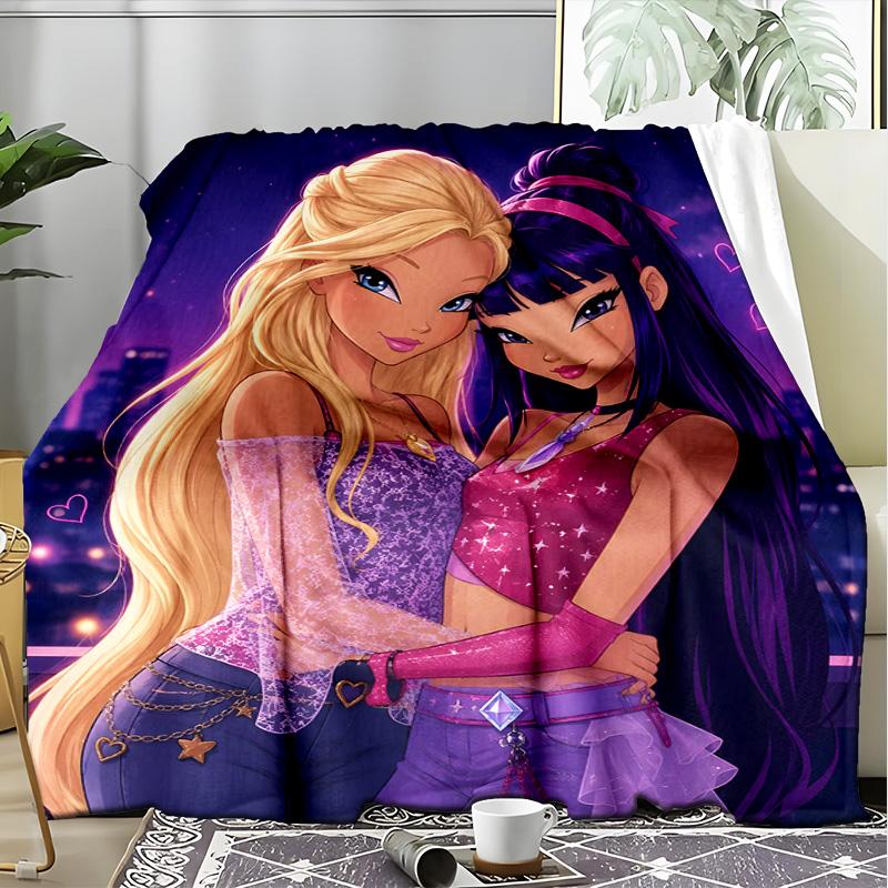 1PC Wink Club Flannel Blanket, Use for Birthday/Holiday Gift, Soft Blanket for Sofa/Bed/Camping/Office/Tourism Use,All Seasons