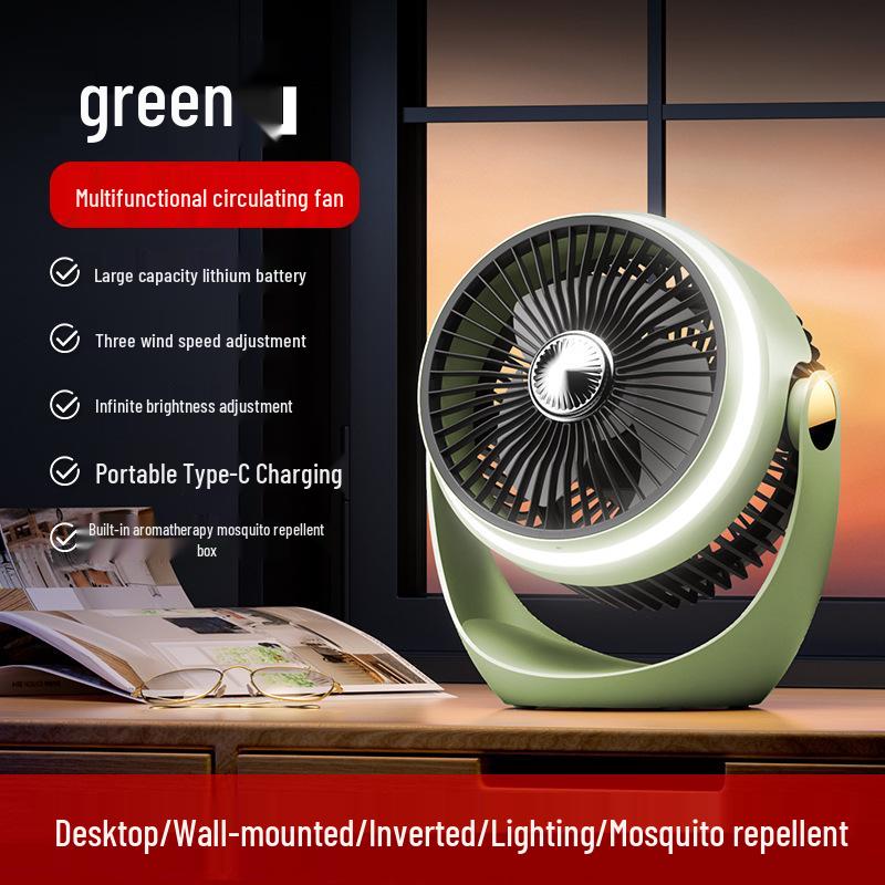 

Customized Rechargeable USB Mini Desktop Fan - Portable and Ideal for Gifts 20.5*15*23.2cm зелений