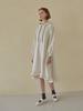 Avang Hooded Frill Long Dress - Ivory (Fleece-Lined Version)