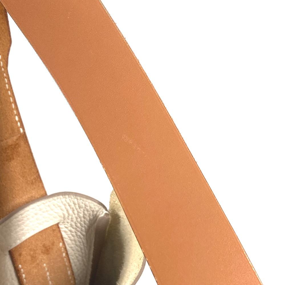 HERMES Wilvort 24 Tote Bag Shoulder Bag Leather IvoryBased/Brown