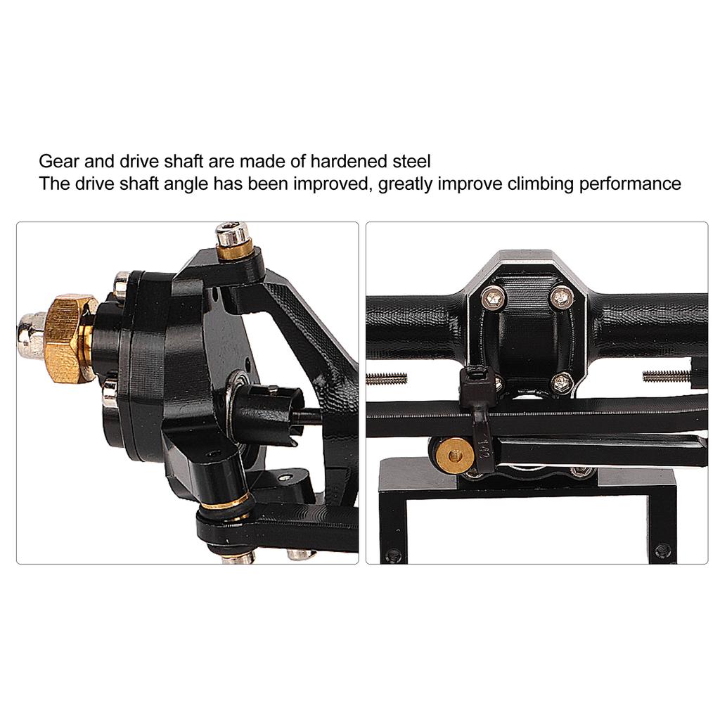 RC Front Rear Axle Assembly CNC Machined Hardened Steel Aluminum Alloy RC Front Rear   Axle for   SCX24 1Celsius24