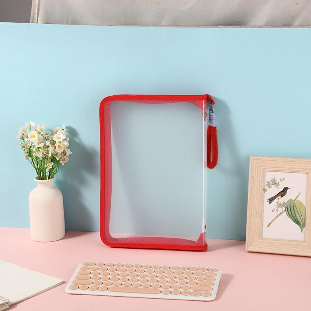 

Однотонная сумка-папка для файлов, многофункциональный органайзер для канцелярских принадлежностей, школьные канцелярские принадлежности красный