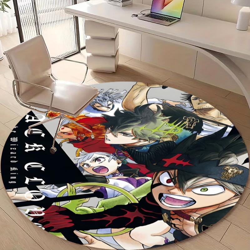 Personalized Black Clover Round Chair Office Rug - Perfect for Mat, Office Chair & More - Ideal Gift for Birthdays and Holidays