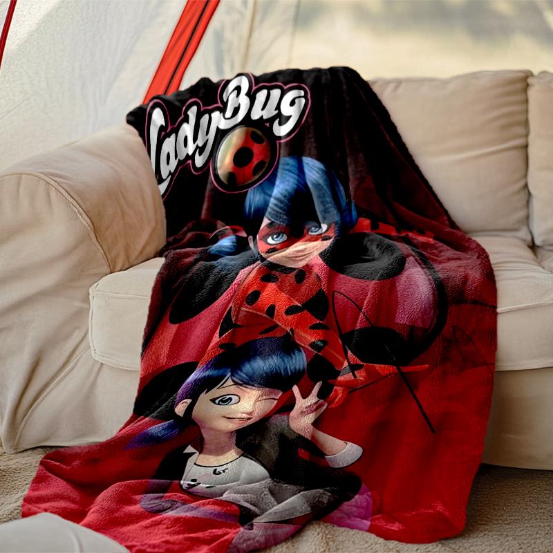 1pc Snug Ladybug Blanket, Lightweight & Durable Print Blanket, Perfect for Home, Couch, Bed, Picnic, Travel, Office