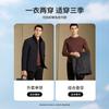 [Otter rabbit fur inner lining&mink fur collar] Stand up collar parka suit men's business casual middle-aged thick coat