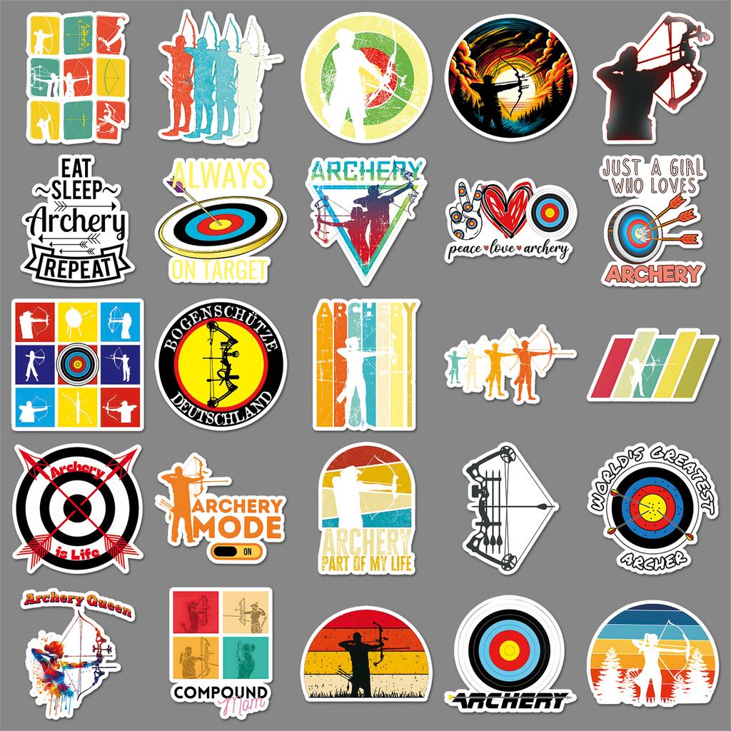 50 Neue Bogensport Graffiti Aufkleber Personalisierte Sport Dekorative Wasserbecher Computer Skateboard Schreibwaren Aufkleber