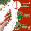 Christmas Gift Decorations 16 Pcs Lollipop Ornaments, Red Green Striped Peppermint Swirl Candy Cane Wooden Tree Pendants Hanging Decoration, Colorful