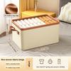 Clothing Storage Bins For Closet With Pu Handles Foldable Drawer Clothes Organizer For Organizing Wardrobe