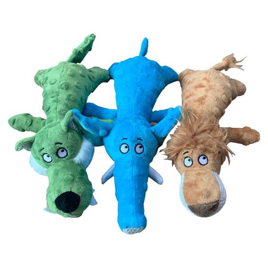 Plush Dog Toy Squeaky Interactive Soft Puppy Chew Toy Indestructible Stuffed Animal Dog Toy for Aggressive Chewers Teething Toy