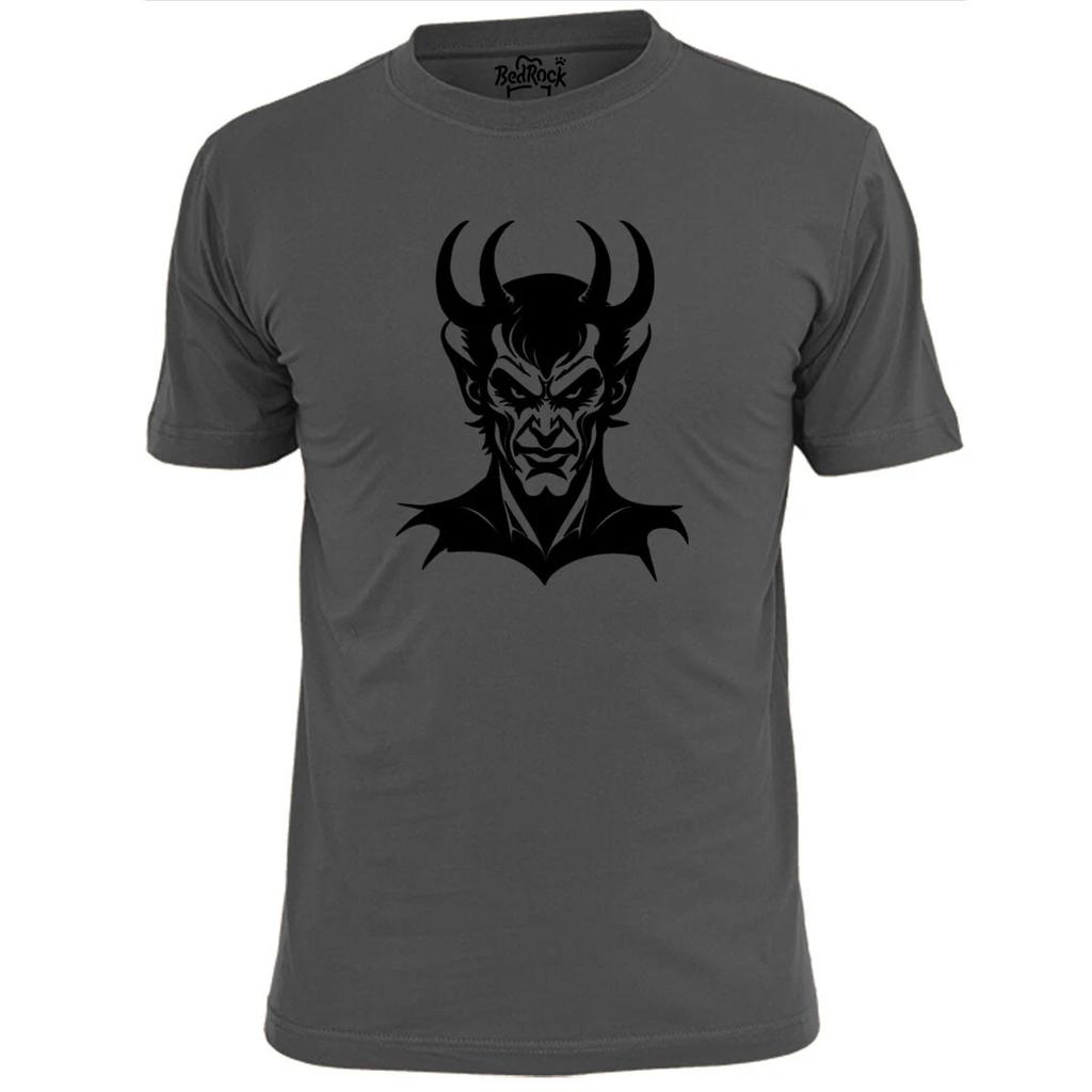 Maglietta da uomo con Stencil Testa di Diavolo v2 Satana Satanico