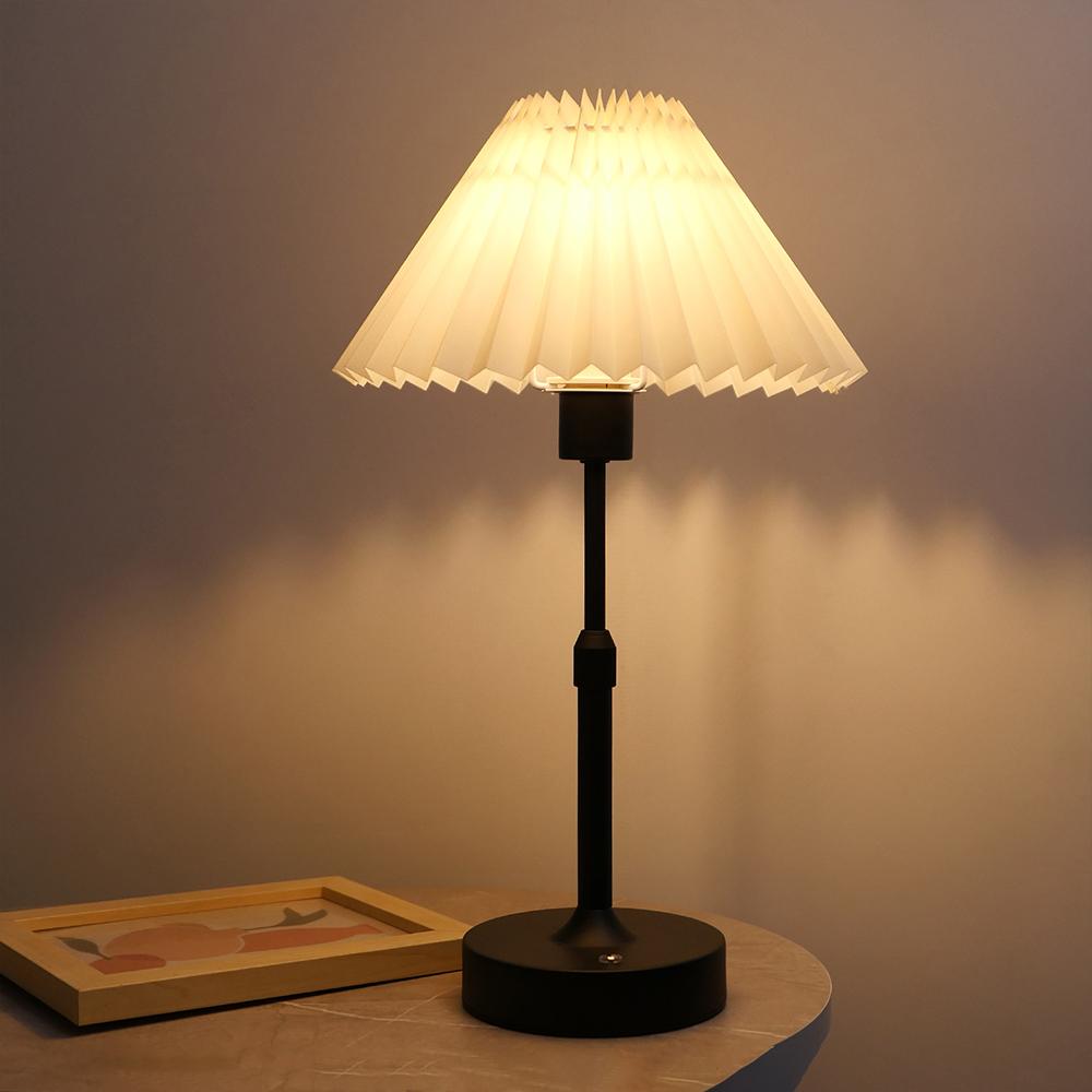 Fabric Desk Lamp Rechargeable Touch Table Light for Restaurant Hotel Room Bedside Decor Lighing