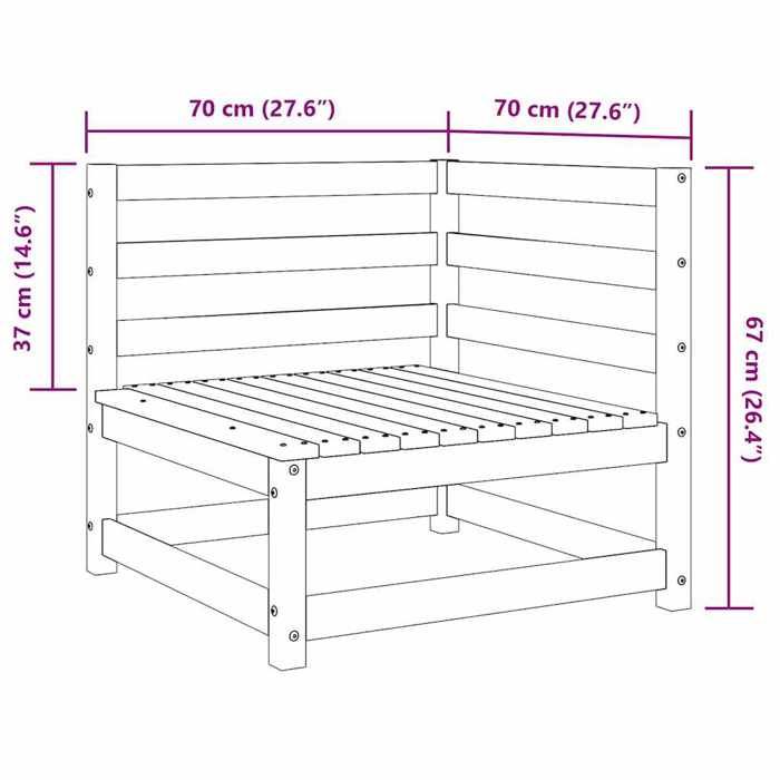 VidaXL Canapé d'angle de jardin Blanc Bois de pin massif