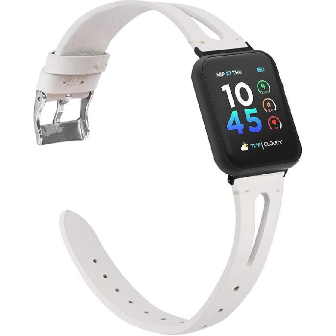 Compatible for ITOUCH AIR 4 Bands, 24mm Slim Vintage Leather Strap Replacement for Women, Man, Wristband Accessories Compatible for ITOUCH AIR 4 41mm