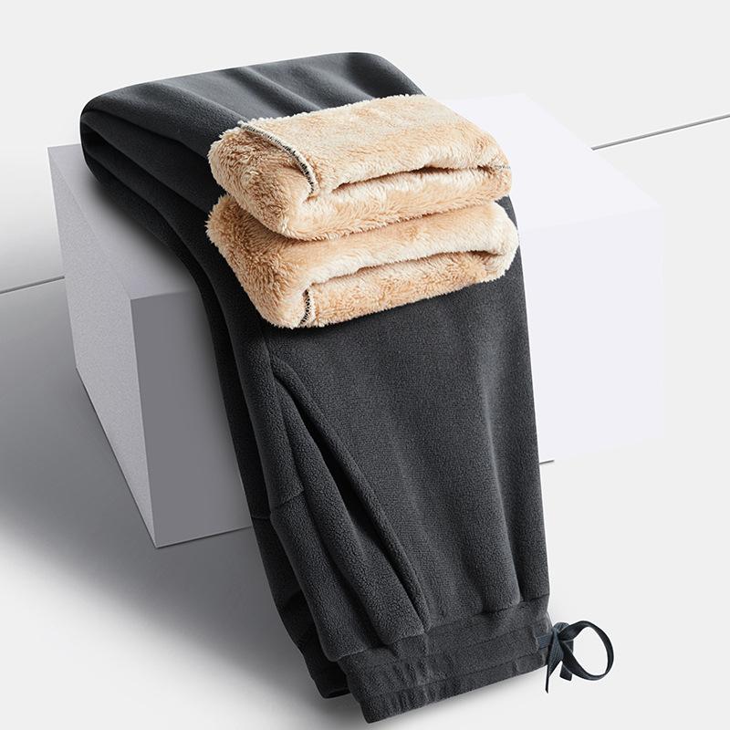 Men Winter Oversize Pants Men Women Warm Fleece Liner Drawstring Trousers Casual Comfortable Gym Sweatpants