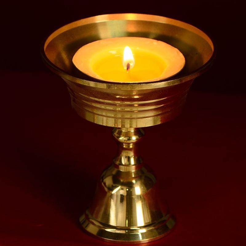 1Pc Candle Holders Copper Butter Lamp Holder Long Lamp Candlestick Put Candle Copper Cup Home Decor