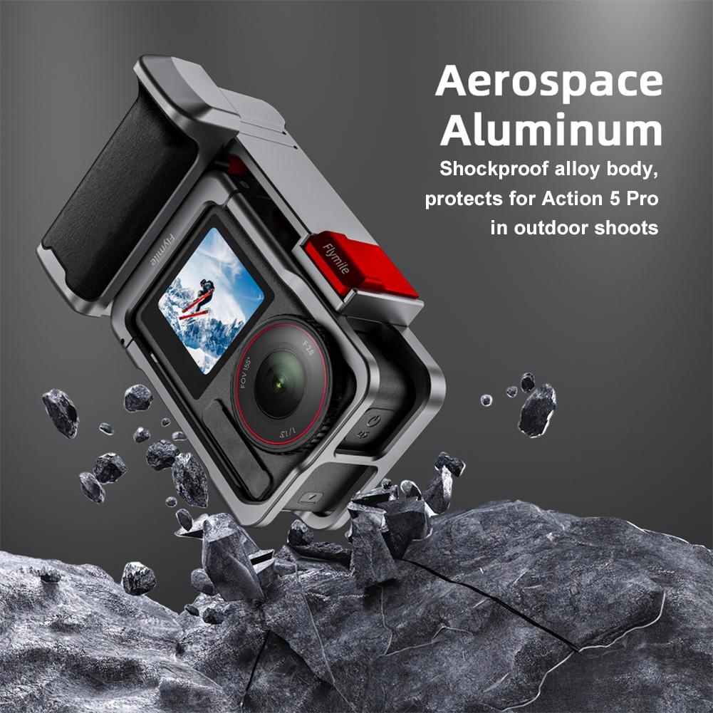 Aluminium Alloy Metal Frame Camera Accessories Cold Shoe Expansion Extended Holder Mount Handle Grip Kit for Action 5 Pro 4 3