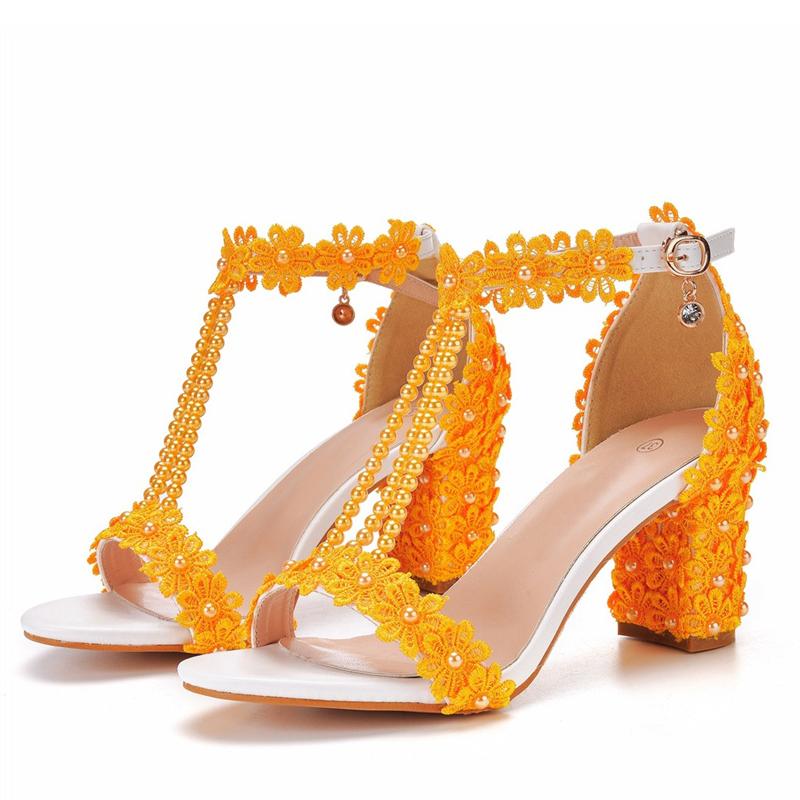Liyke Smíšené barvy Květiny Nízké čtvercové Vysoké podpatky Letní móda Šňůrka korálků Návrhář Sandál Ženy Útulné Společenské šaty s otevřenou špičkou