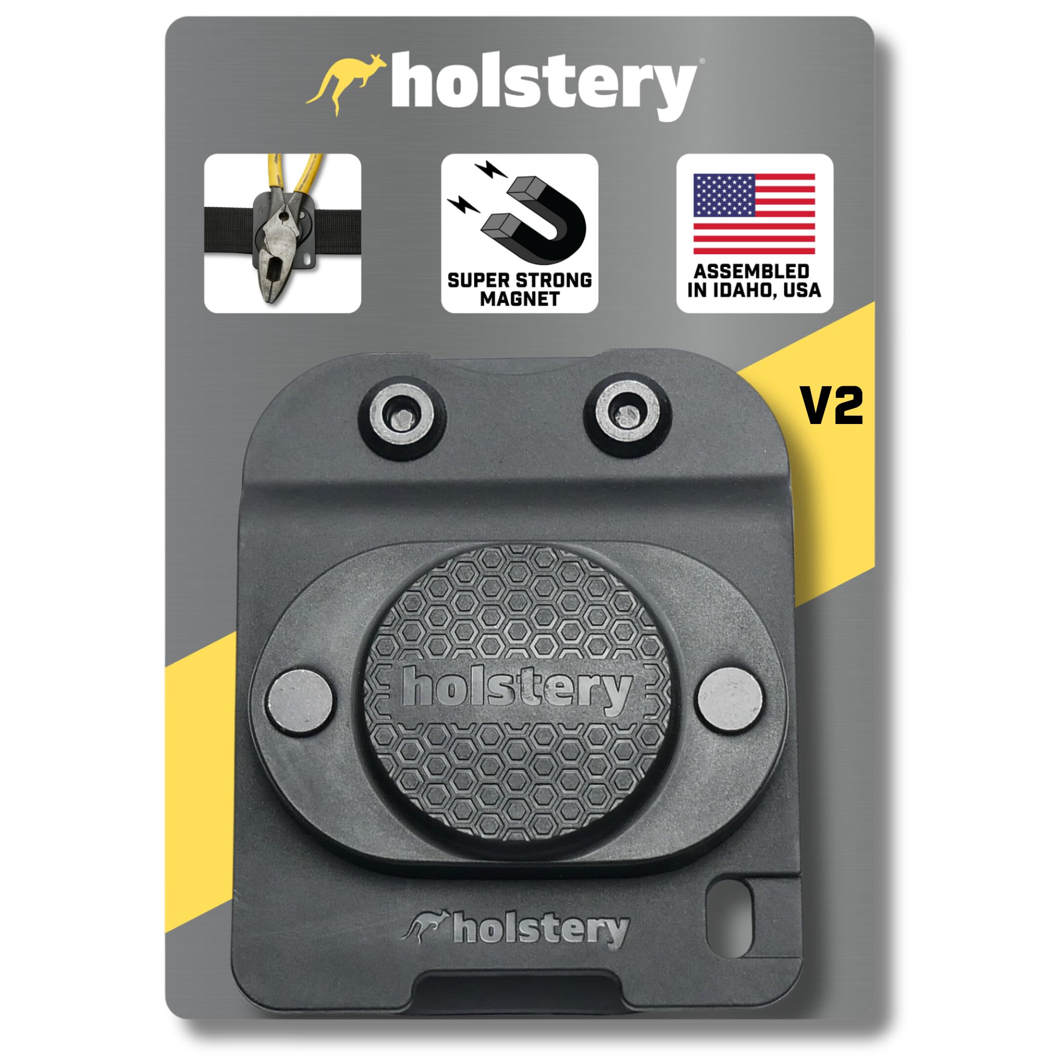 

Кобура Магнитный держатель для инструментов MagMaster Мощный магнит на ремень Кобура для дрели и других магнитных инструментов и крепежа - Зажимной Винты, Молотки, чёрный