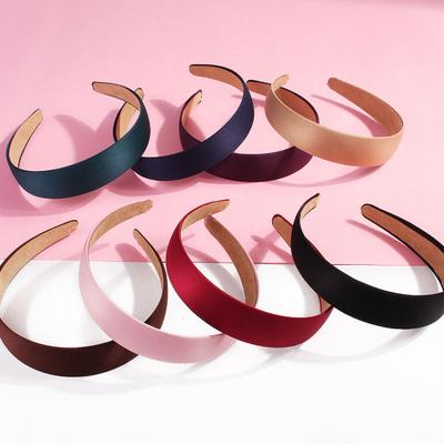 3cm Wide Hair Hoop Solid Color Cloth Wrapped Headband Soft Touch Hairband Versatile Hair Accessories