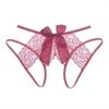 Women Sexy Lace Lingerie Open Crotch Thong Mesh Pearl Temptation Panty Lace Panties