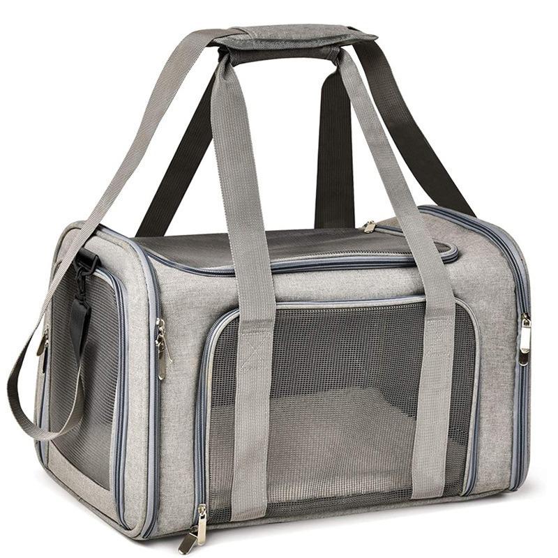 Portable & Breathable Foldable Pet Carrier for Cats & Small Dogs - Lightweight Travel Bag with Large Capacity