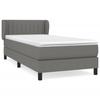 3126366 vidaXL Lit à sommier tapissier et matelas Gris foncé 90x190 cm Tissu